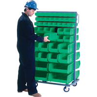 Double-Sided Mobile Bin Rack, Double-sided, 96 bins, 36" W x 24" D x 63" H Dufferin Supply