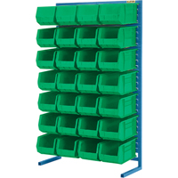 Single-Sided Stationary Bin Rack, 36" W x 12" D x 61" H, 28 Bins Dufferin Supply