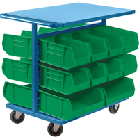 Bin Cart with Bins, Double-sided, 20 bins, 24" W x 38-1/2" D x 36-1/2" H Dufferin Supply