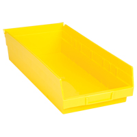 Bacs de rangement pour tablettes, 8-3/8" la x 4" H x 17-7/8" p, Jaune, Capacit&eacute; 40 lb Dufferin Supply