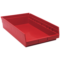 Bacs de rangement pour tablettes, 11-1/8" la x 4" H x 17-7/8" p, Rouge, Capacit&eacute; 40 lb Dufferin Supply