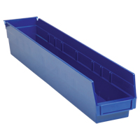 Bacs de rangement pour tablettes, 4-1/8" la x 4" H x 23-5/8" p, Bleu, Capacit&eacute; 50 lb Dufferin Supply