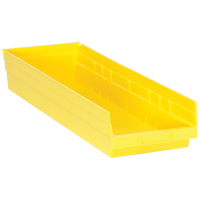 Bacs de rangement pour tablettes, 8-3/8" la x 4" H x 23-5/8" p, Jaune, Capacit&eacute; 50 lb Dufferin Supply