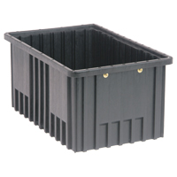 Conductive Dividable Grid Containers, Polypropylene, 10-7/8" W x 16-1/2" D x 8" H, Black Dufferin Supply