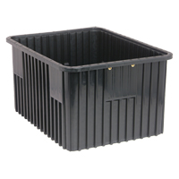 Conductive Dividable Grid Containers, Polypropylene, 17-1/2" W x 22-1/2" D x 8" H, Black Dufferin Supply