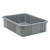 Divider Box&reg; Containers, Plastic, 22.5" W x 17.5" D x 6" H, Grey Dufferin Supply