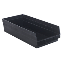 Bac pour &eacute;tag&egrave;re &eacute;conomique, 8-3/8" la, 4" h x 17-7/8" p, Noir Dufferin Supply