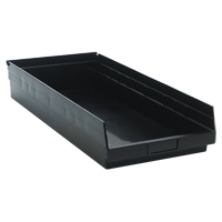 Economy Shelf Bin, 11-1/8" W x 4" H x 23-5/8" D, Black, 60 lbs. Capacity Dufferin Supply