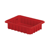 Divider Box&reg; Containers, Polyethylene, 10.8" W x 8.3" D x 2.5" H, Red Dufferin Supply