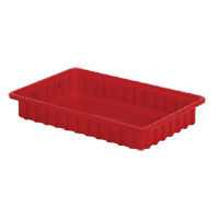 Contenants Divider Box, Poly&eacute;thyl&egrave;ne, 16,5" la x 10,9" p x 2,5" h, Rouge Dufferin Supply