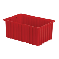 Divider Box&reg; Containers, Polyethylene, 16.5" W x 10.9" D x 7" H, Red Dufferin Supply