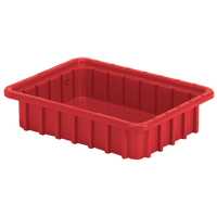Divider Box&reg; Containers, Polyethylene, 22.4" W x 17.4" D x 5" H, Red Dufferin Supply