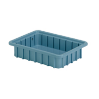 Divider Box&reg; Containers, Polyethylene, 10.8" W x 8.3" D x 2.5" H, Light Blue Dufferin Supply