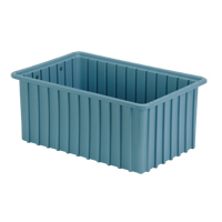 Divider Box&reg; Containers, Polyethylene, 16.5" W x 10.9" D x 7" H, Light Blue Dufferin Supply