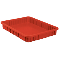 Contenants Divider Box, Plastique, 22,5" la x 17,5" p x 3" h, Rouge Dufferin Supply