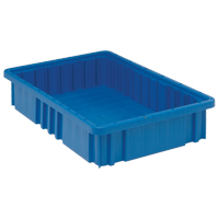 Divider Box&reg; Containers, Plastic, 16.5" W x 10.9" D x 3.5" H, Blue Dufferin Supply