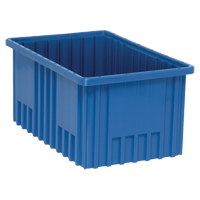 Divider Box&reg; Containers, Plastic, 16.5" W x 10.9" D x 8" H, Blue Dufferin Supply