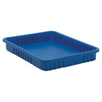 Contenants Divider Box, Plastique, 22,5" la x 17,5" p x 3" h, Bleu Dufferin Supply