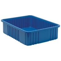 Divider Box&reg; Containers, Plastic, 22.5" W x 17.5" D x 6" H, Blue Dufferin Supply
