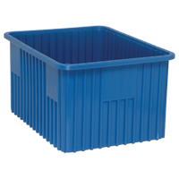 Divider Box&reg; Containers, Plastic, 22.5" W x 17.5" D x 12" H, Blue Dufferin Supply