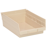 Economy Shelf Bin, 8-3/8" W x 4" H x 11-5/8" D, Ivory Dufferin Supply
