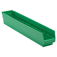 Bac pour &eacute;tag&egrave;re &eacute;conomique, 4-1/8" la, 4" h x 23-5/8" p, Vert Dufferin Supply