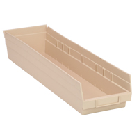 Economy Shelf Bin, 6-5/8" W x 4" H x 23-5/8" D, Ivory Dufferin Supply