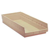 Economy Shelf Bin, 11-1/8" W x 4" H x 23-5/8" D, Ivory, 60 lbs. Capacity Dufferin Supply