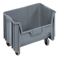 Mobile Giant Stack Container, 12-7/16" H x 19-7/8" W x 15-1/4" D, 250 lbs. Capacity, Grey Dufferin Supply