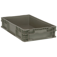 Contenant pliable et empilable, 15" la x 24" p x 5" h, Gris Dufferin Supply