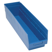 Store More Plastic Shelf Bins, 6-5/8" W x 6" H x 23-5/8" D, Blue, 90 lbs. Capacity Dufferin Supply