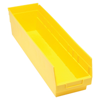 Store More Plastic Shelf Bins, 6-5/8" W x 6" H x 23-5/8" D, Yellow, 90 lbs. Capacity Dufferin Supply