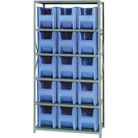 &eacute;l&eacute;ment de rayonnage avec bacs empilables, Acier, Sans boulons, Capacit&eacute; 800 lb, 36" la x 75" h x 18" p Dufferin Supply
