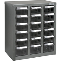 KPC-600 Parts Cabinet, Galvanized Steel, 18 Drawers, 13-9/10" x 8-7/10" x 16-3/10", Grey Dufferin Supply