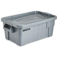 Bac de stockage Brute avec couvercle, 27,88” p x 16,5” la x 10,7" h, Capacit&eacute; 112 lb, Gris Dufferin Supply