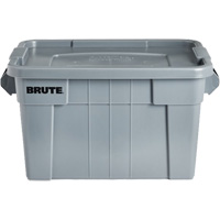 Bac de stockage Brute avec couvercle, 27,88” p x 17,38” la x 15,13” h, Capacit&eacute; 160 lb, Gris Dufferin Supply