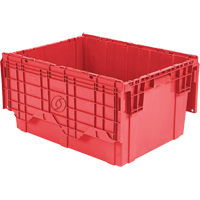 Flipak Polyethylene Plastic (PE) Distribution Containers, 27.9" x 20.9" x 15.2", Red Dufferin Supply