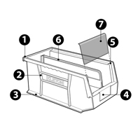 Bac empilable & &agrave; suspendre, 8-1/4" la, 7" h x 14-3/4" p, Bleu Dufferin Supply