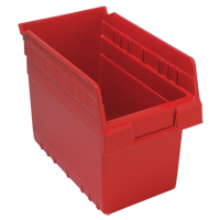 Bacs pour &eacute;tag&egrave;re Store-Max, 6-5/8" la x 8" H x 11-5/8" p, Rouge, Capacit&eacute; 44 lb Dufferin Supply
