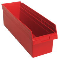 Bacs pour &eacute;tag&egrave;re Store-Max, 8-3/8" la x 8" H x 23-5/8" p, Rouge, Capacit&eacute; 68 lb Dufferin Supply