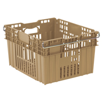 Agricultural Plastic Stack-N-Nest Container, 20" x 24" x 13.4", Beige Dufferin Supply