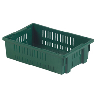 Agricultural Plastic Stack-N-Nest Container, 13.1" x 19.7" x 5.6", Green Dufferin Supply