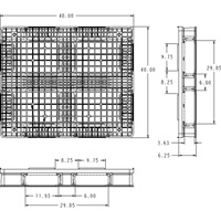 RackoCell Plastic Pallet, 4-Way Entry, 48" L x 40" W x 6-1/3" H Dufferin Supply