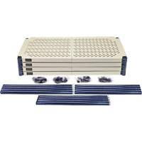 Wire Shelving Unit with Plastic Shelves, Wire Frame with Plastic Shelves, Boltless, 600 lbs. Capacity, 30" W x 72" H x 18" D Dufferin Supply