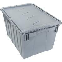 Flip Top Plastic Distribution Container, 21.65" x 15.5" x 12.5", Grey Dufferin Supply