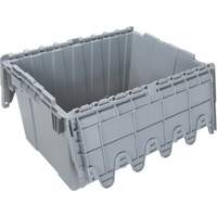 Flip Top Plastic Distribution Container, 21.65" x 15.5" x 12.5", Grey Dufferin Supply