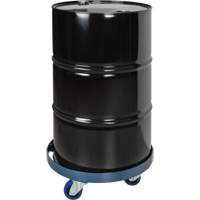 Drum Dolly, Steel, 1400 lbs. Capacity, 24" Diameter, Blue Elastic Casters Dufferin Supply