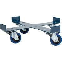 Drum Dolly, Steel, 1400 lbs. Capacity, 24" Diameter, Blue Elastic Casters Dufferin Supply