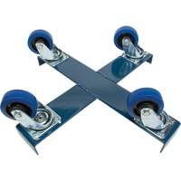 Drum Dolly, Steel, 1400 lbs. Capacity, 24" Diameter, Blue Elastic Casters Dufferin Supply