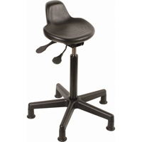 Stool, Sit/Stand, Adjustable, 23" - 33", Polyurethane Seat, Black Dufferin Supply